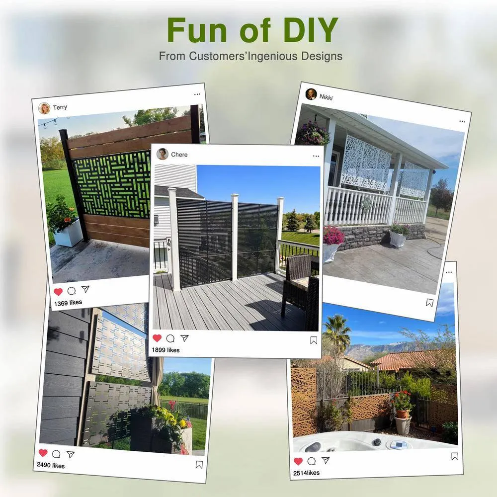 cadeninc 3.92 ft. x 6 ft. White Freestanding Metal Privacy Screen Fence Panels, photo 7 of 7