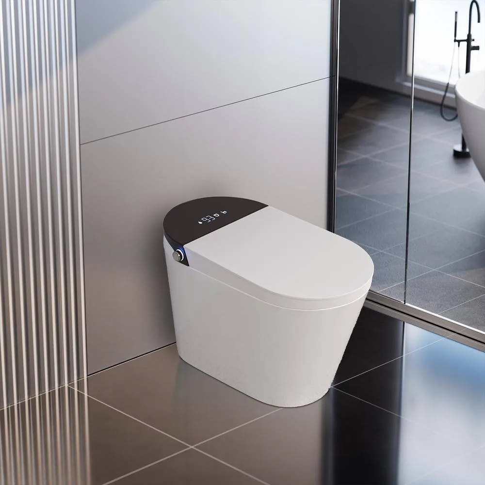 CASAINC Elongated Electric Smart Bidet Toilet with Auto Open, LED Display, and Warm Water Wash, photo 3 of 10