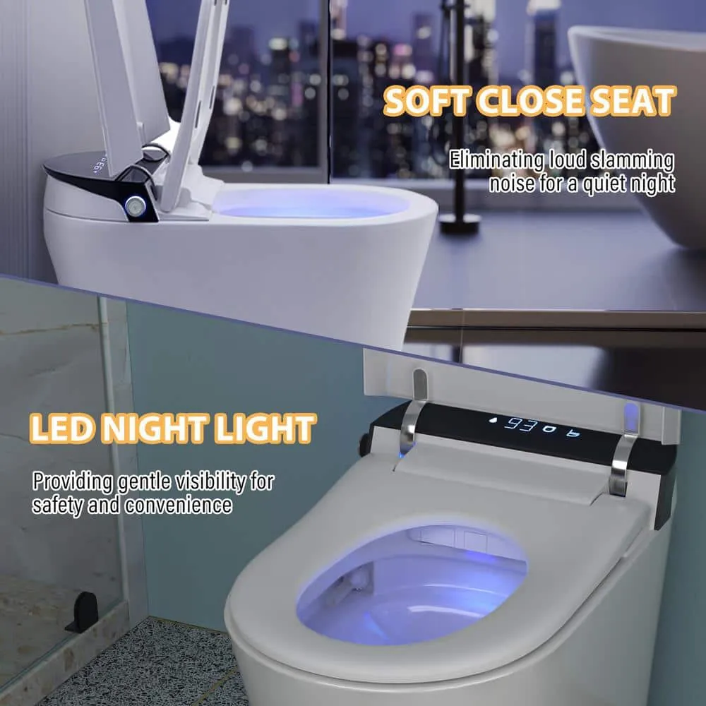 CASAINC Elongated Electric Smart Bidet Toilet with Auto Open, LED Display, and Warm Water Wash, photo 10 of 10