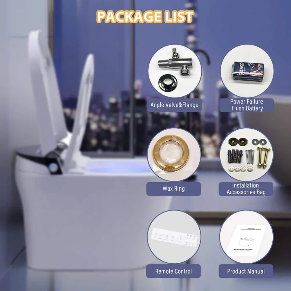 CASAINC Elongated Electric Smart Bidet Toilet with Auto Open, LED Display, and Warm Water Wash, photo 6 of 10