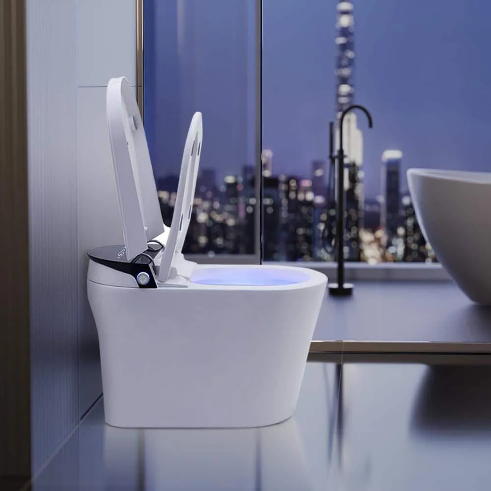 CASAINC Elongated Electric Smart Bidet Toilet with Auto Open, LED Display, and Warm Water Wash, photo 4 of 10