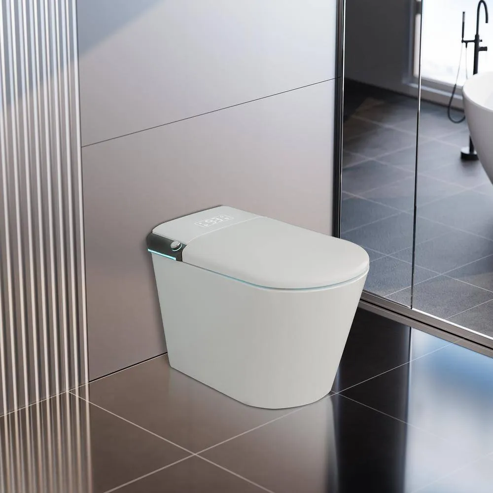 CASAINC Elongated Electric Smart Bidet Toilet with Foot Sensor Flush, LED Display, and Warm Water Wash, photo 3 of 10