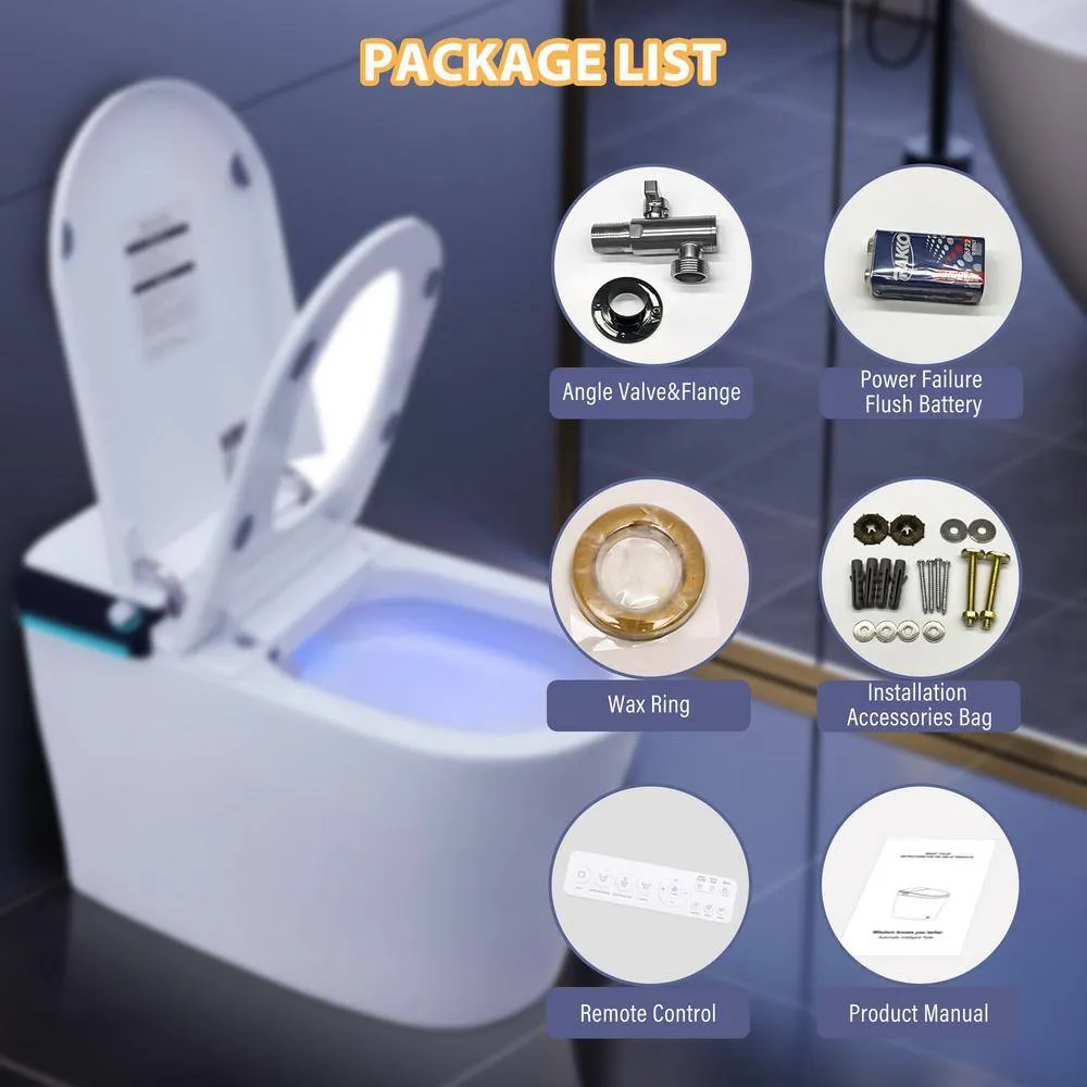 CASAINC Elongated Electric Smart Bidet Toilet with Foot Sensor Flush, LED Display, and Warm Water Wash, photo 4 of 10