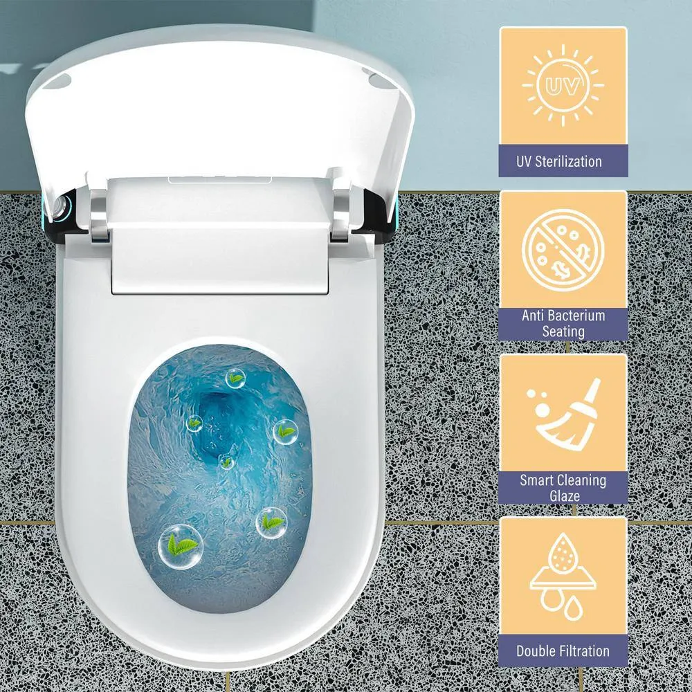 CASAINC Elongated Electric Smart Bidet Toilet with Foot Sensor Flush, LED Display, and Warm Water Wash, photo 10 of 10
