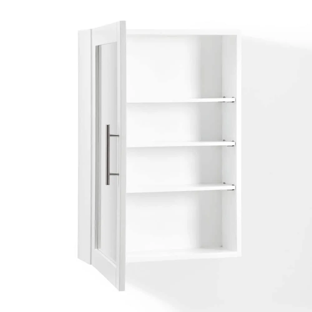 CROSLEY FURNITURE Savannah 18 in. x 26 in. x 6 in. Surface-Mounted Mirrored Medicine Cabinet in White, photo 3 of 7