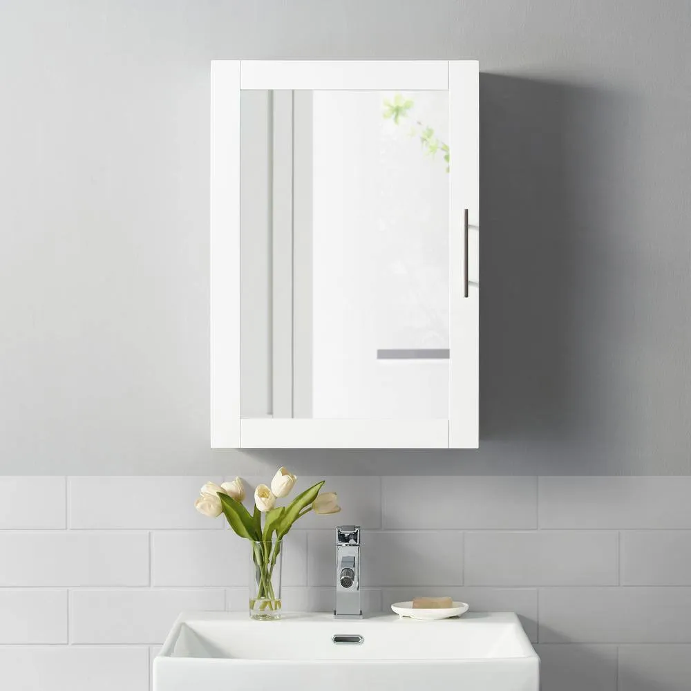 CROSLEY FURNITURE Savannah 18 in. x 26 in. x 6 in. Surface-Mounted Mirrored Medicine Cabinet in White, photo 6 of 7