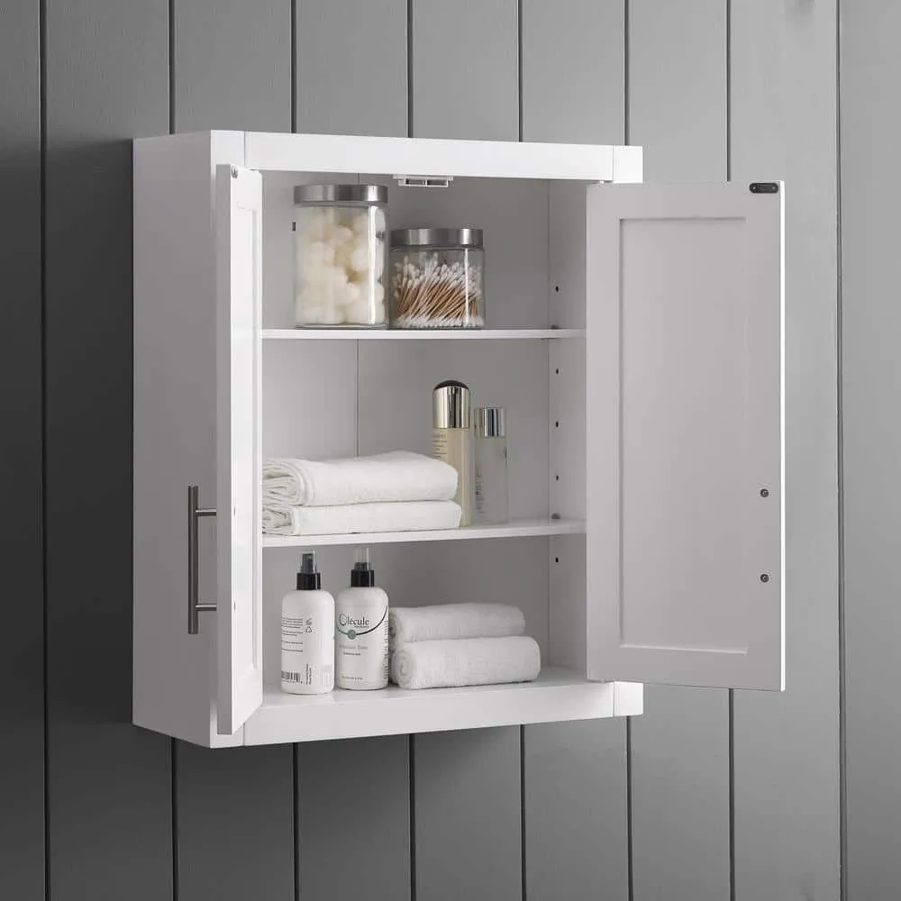 CROSLEY FURNITURE Savannah 22 in. x 26 in. x 8 in. Surface-Mount Medicine Cabinet in White, photo 3 of 8