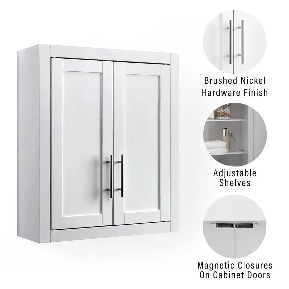 CROSLEY FURNITURE Savannah 22 in. x 26 in. x 8 in. Surface-Mount Medicine Cabinet in White, photo 7 of 8