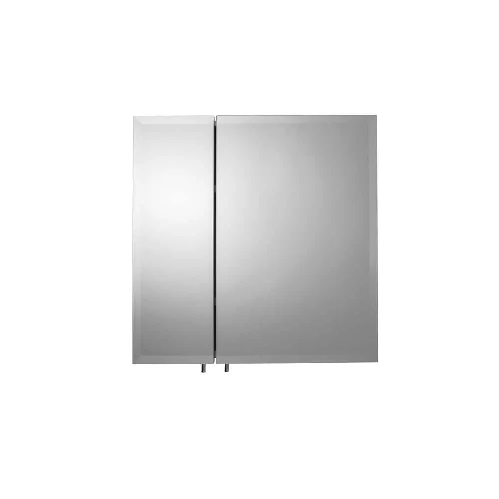 Croydex 24 in. W x 24 in. H x 5 in. D Frameless Bi-View Surface-Mount Medicine Cabinet with Easy Hang System in White, photo 8 of 12