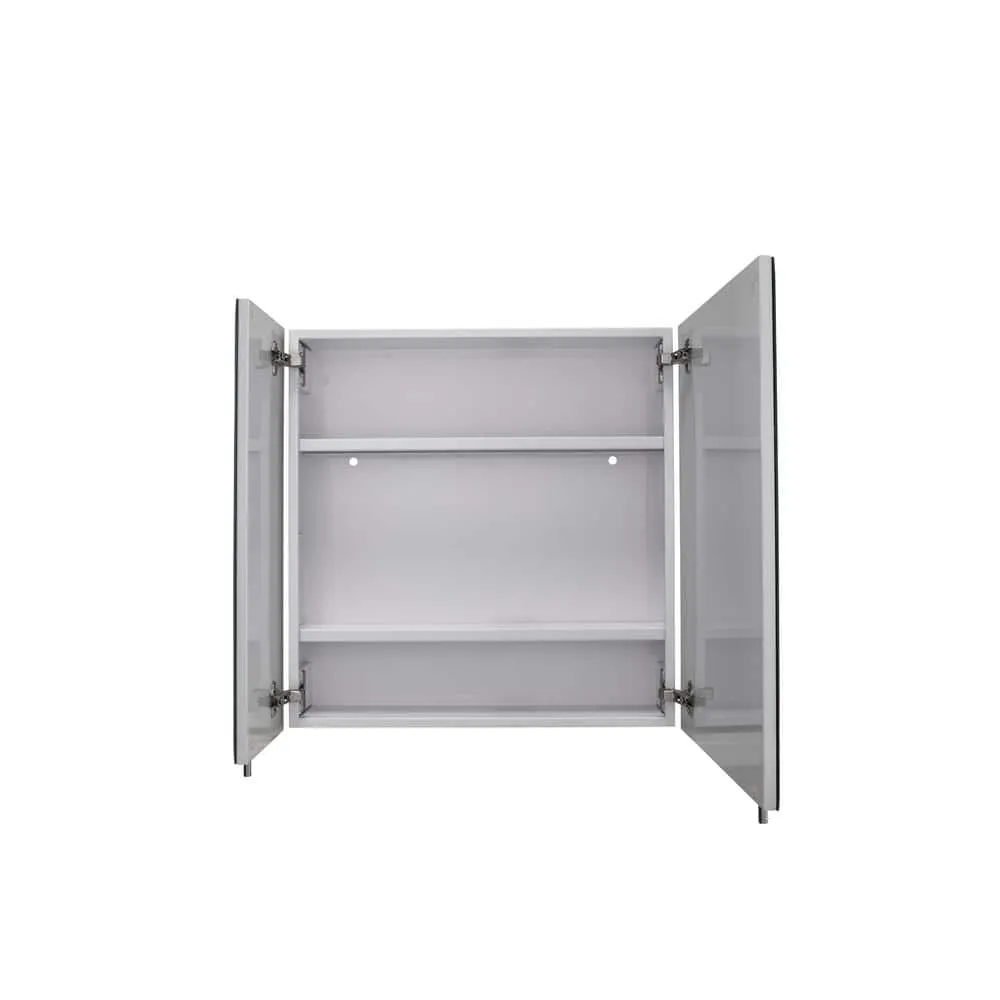 Croydex 24 in. W x 24 in. H x 5 in. D Frameless Bi-View Surface-Mount Medicine Cabinet with Easy Hang System in White, photo 5 of 12