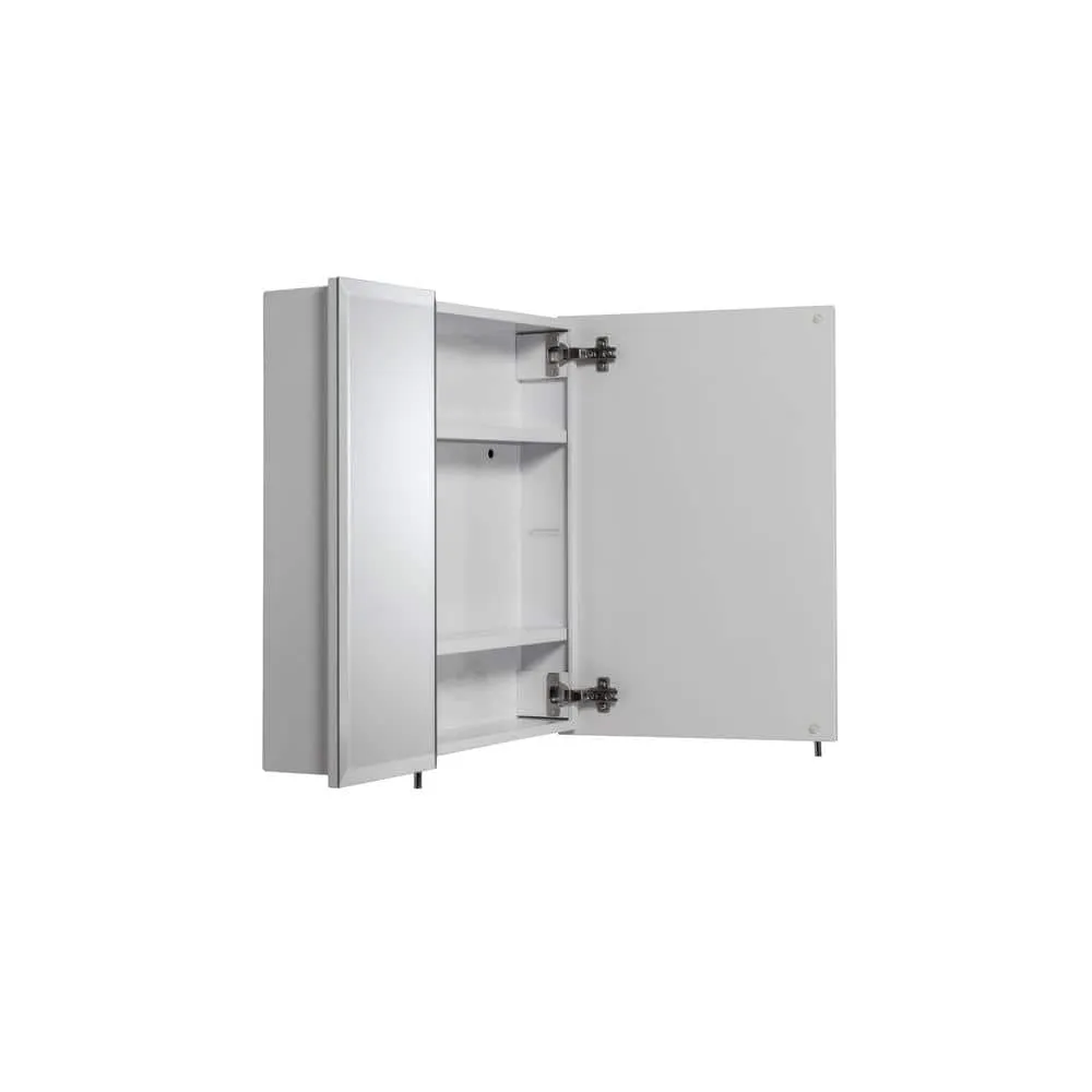 Croydex 24 in. W x 24 in. H x 5 in. D Frameless Bi-View Surface-Mount Medicine Cabinet with Easy Hang System in White, photo 4 of 12