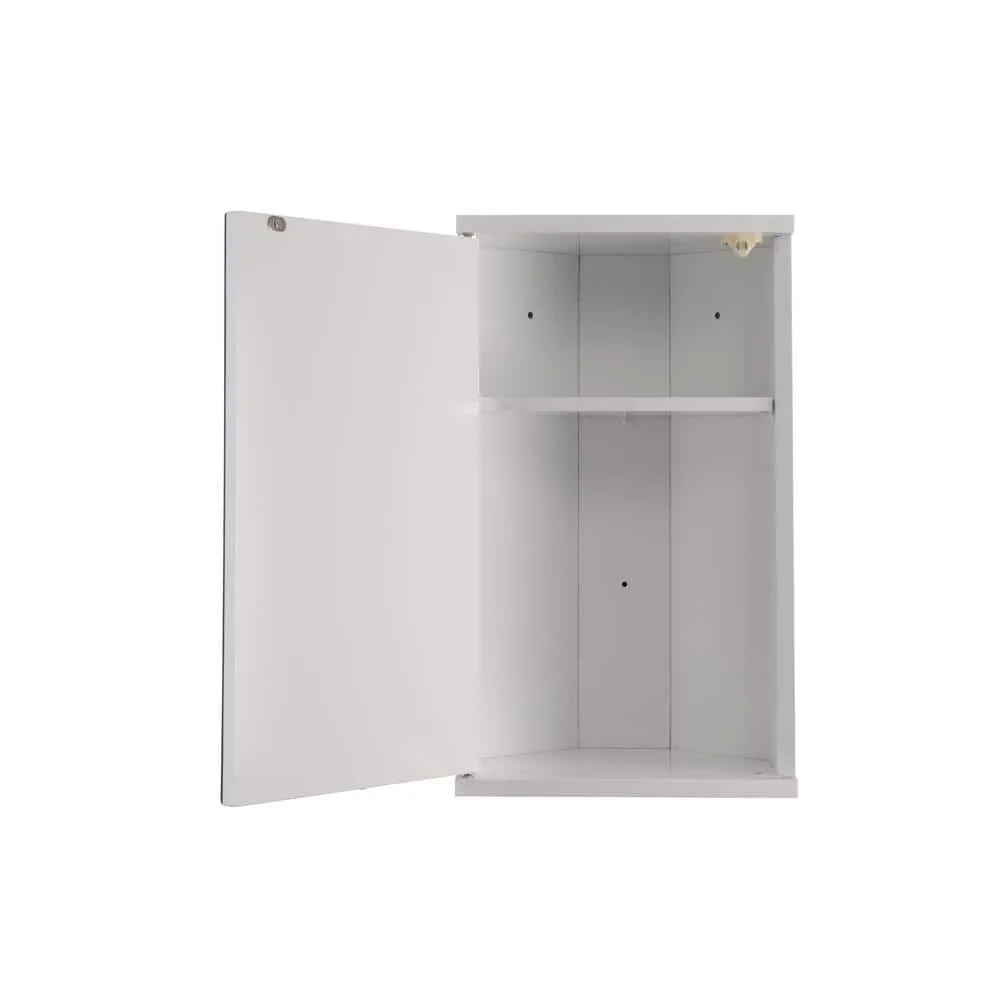 Croydex Simplicity 11.81 in (W) x 19.69 in. (H) Framed Surface Mount Corner Bathroom Medicine Cabinet in White, photo 5 of 8