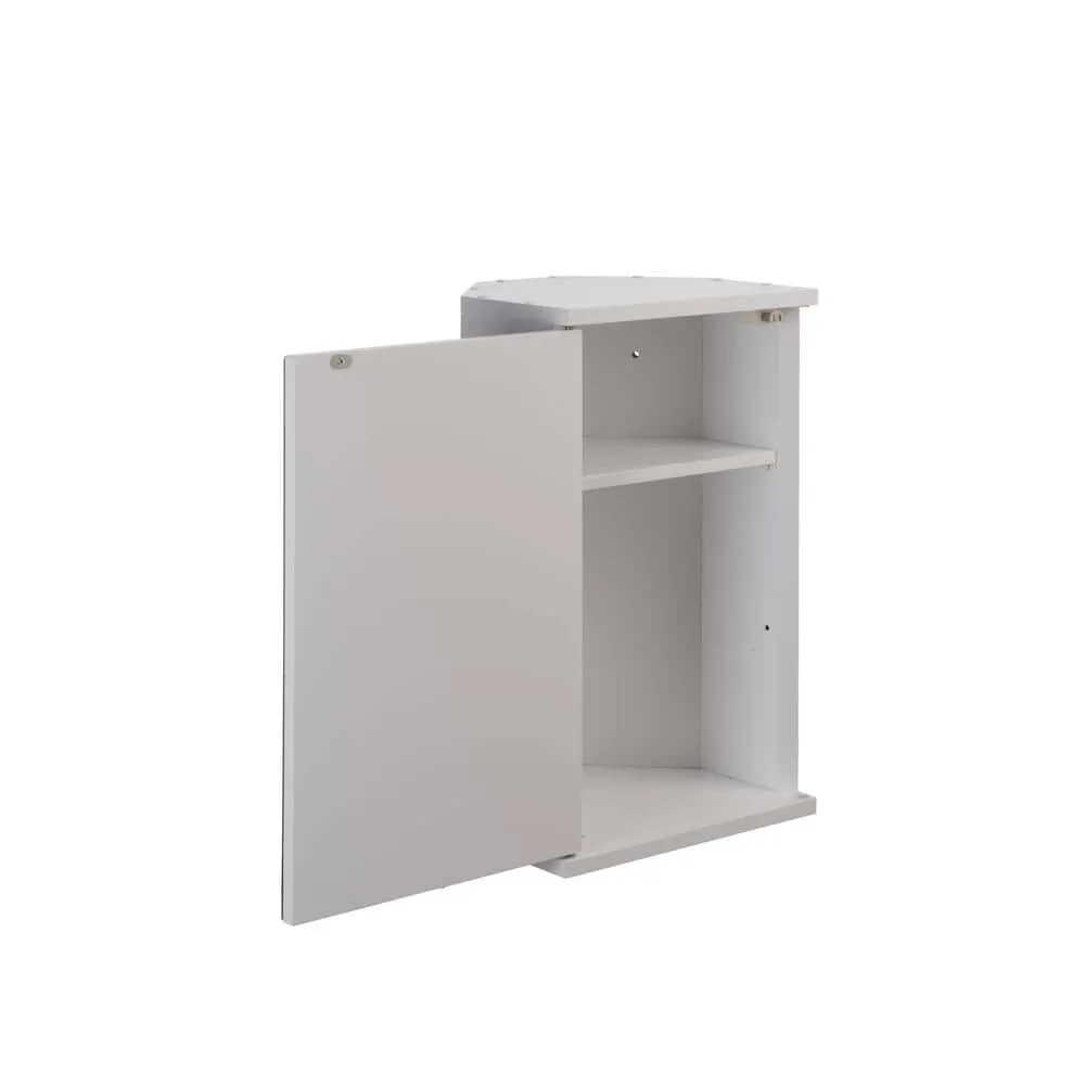 Croydex Simplicity 11.81 in (W) x 19.69 in. (H) Framed Surface Mount Corner Bathroom Medicine Cabinet in White, photo 6 of 8