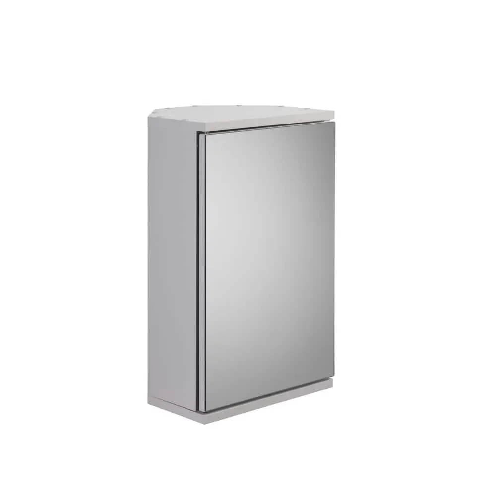 Croydex Simplicity 11.81 in (W) x 19.69 in. (H) Framed Surface Mount Corner Bathroom Medicine Cabinet in White, photo 4 of 8