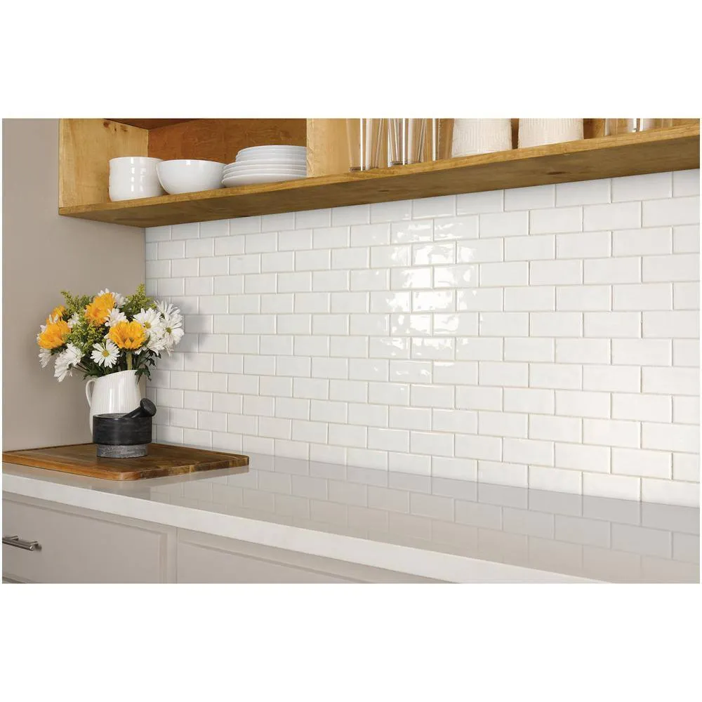 Marazzi LuxeCraft 12 in. x 12 in. x 6.35 mm White Brick Joint Ceramic Mosaic Tile (0.83 sq. ft. / piece), photo 4 of 4