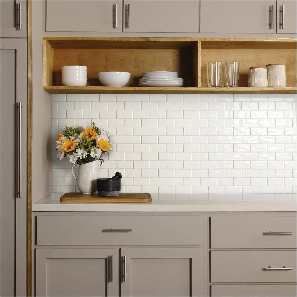 Marazzi LuxeCraft 12 in. x 12 in. x 6.35 mm White Brick Joint Ceramic Mosaic Tile (0.83 sq. ft. / piece), photo 3 of 4