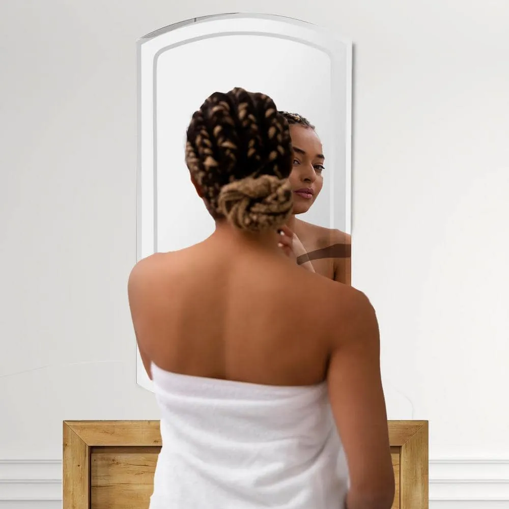 Deco Mirror 16 in. W x 30 in. H x 4-1/2 in. D Frameless Recessed V-Groove Beveled Eclipse Bathroom Medicine Cabinet, photo 3 of 8