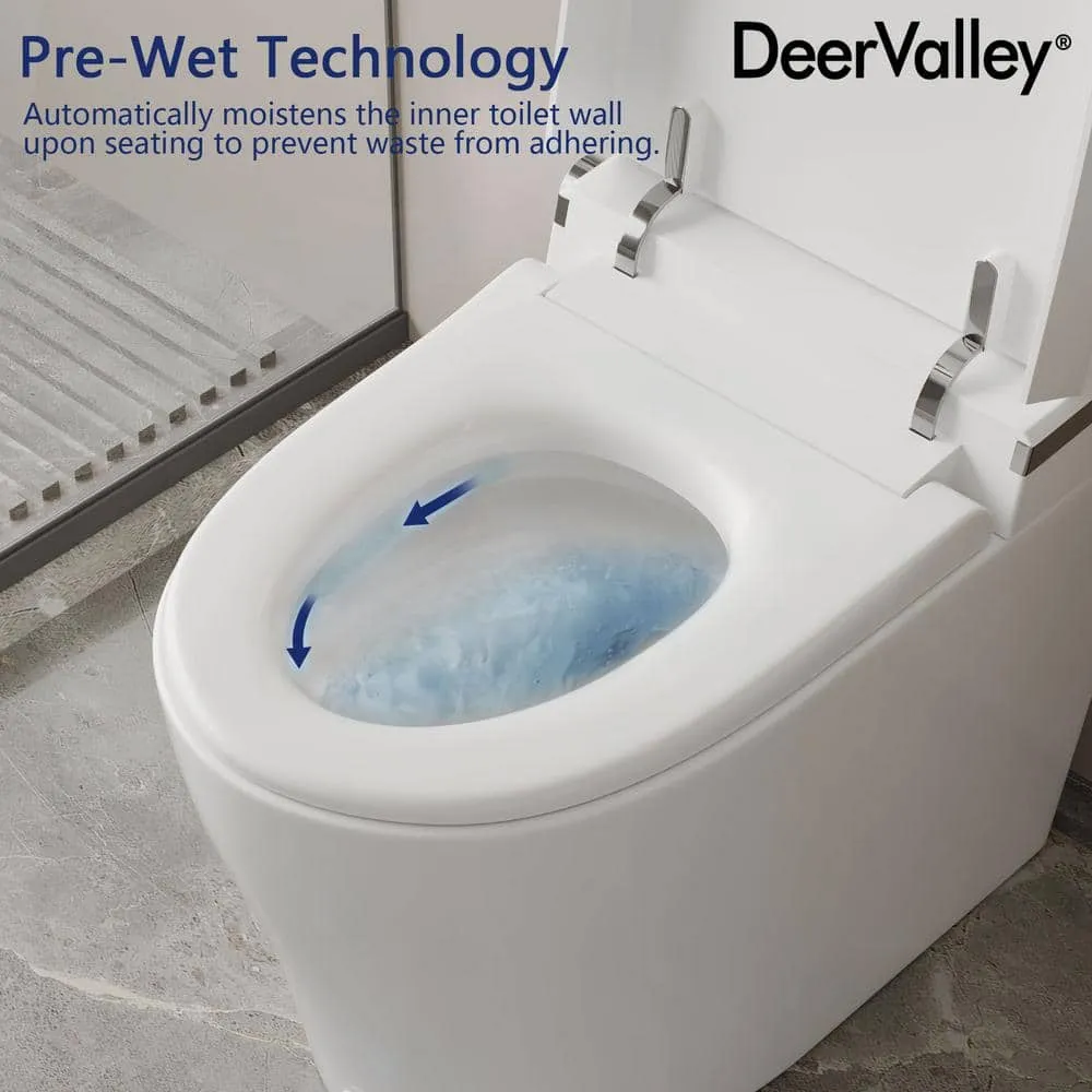 DEERVALLEY Elongated Smart Toilet Bidet with Remote and Heated Seat - White, photo 9 of 10