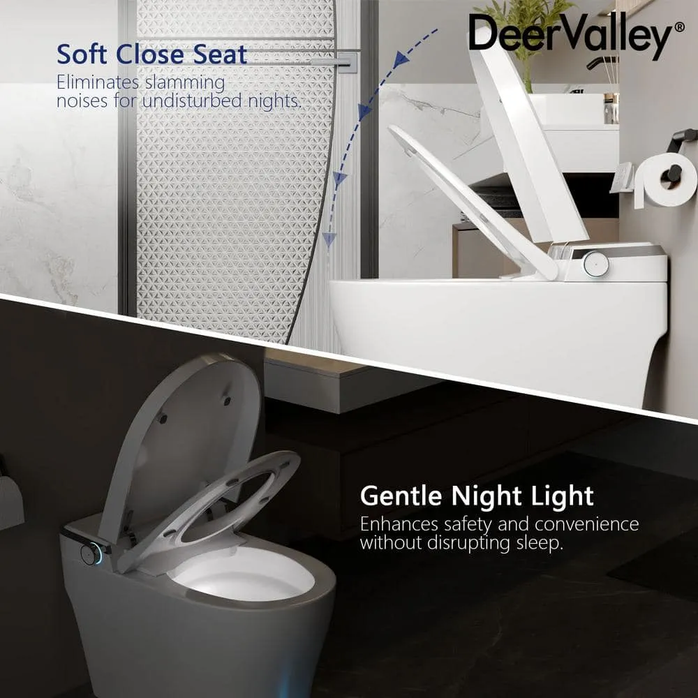DEERVALLEY Elongated Smart Toilet Bidet with Remote and Heated Seat - White, photo 6 of 10