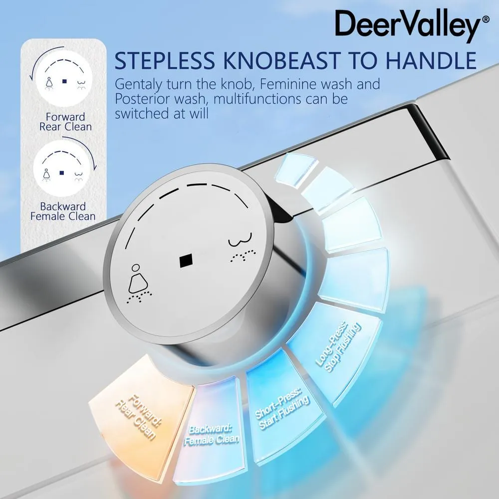 DEERVALLEY Elongated Smart Toilet Bidet with Remote and Heated Seat - White, photo 8 of 10