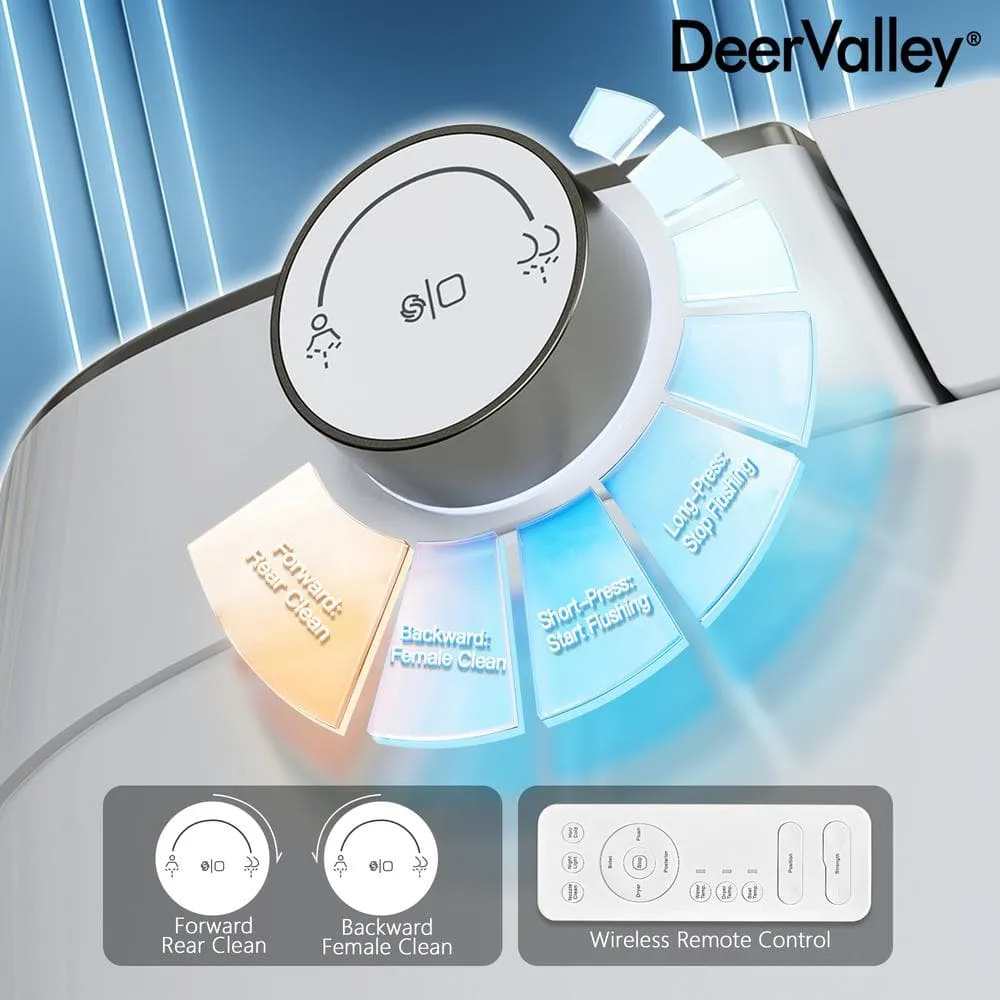 DEERVALLEY Elongated Smart Toilet Bidet with Auto Flush, Warm Water & Air Dryer, photo 10 of 10