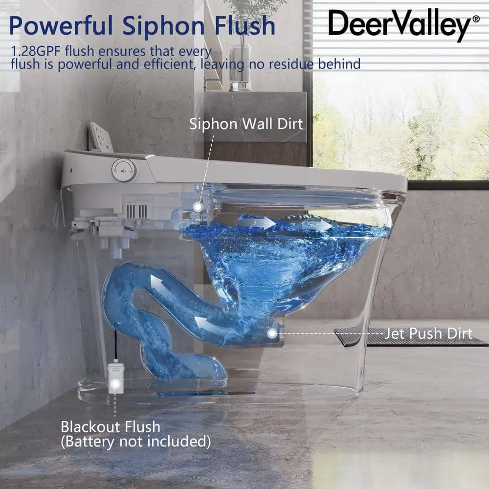 DEERVALLEY Elongated Smart Toilet Bidet with Auto Flush, Warm Water & Air Dryer, photo 8 of 10