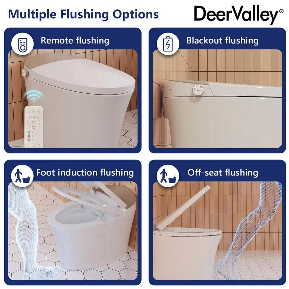 DEERVALLEY Elongated Smart Toilet Bidet with Auto Flush, Warm Water & Air Dryer, photo 6 of 10