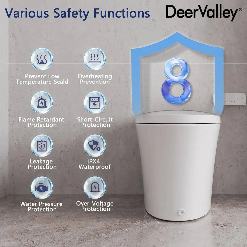 DEERVALLEY Elongated Smart Toilet Bidet with Auto Flush, Warm Water & Air Dryer, photo 7 of 10