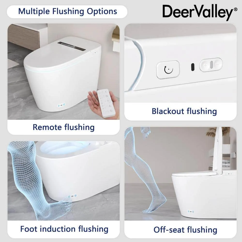 DEERVALLEY Tankless Elongated Smart Toilet Bidet with Auto Flush & Heated Seat, photo 5 of 10