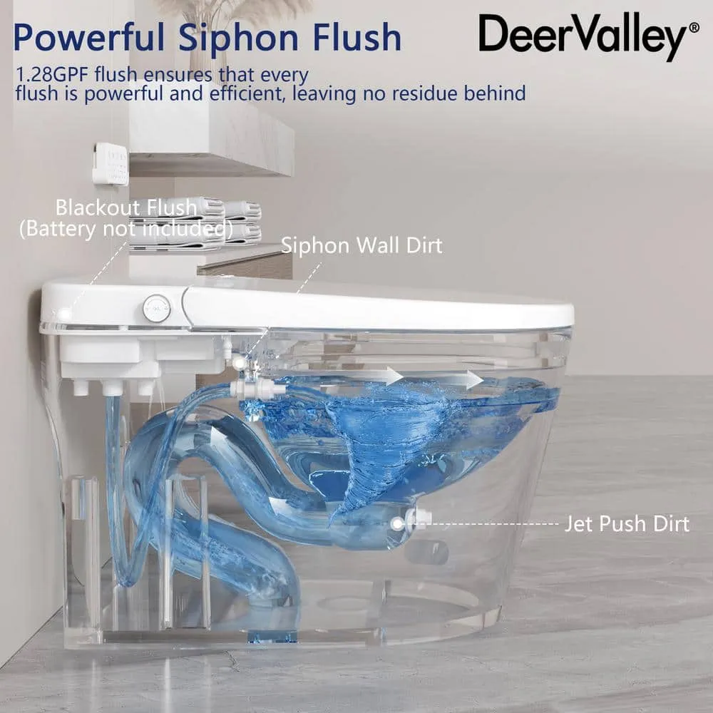 DEERVALLEY Tankless Elongated Smart Toilet Bidet with Auto Flush & Heated Seat, photo 10 of 10