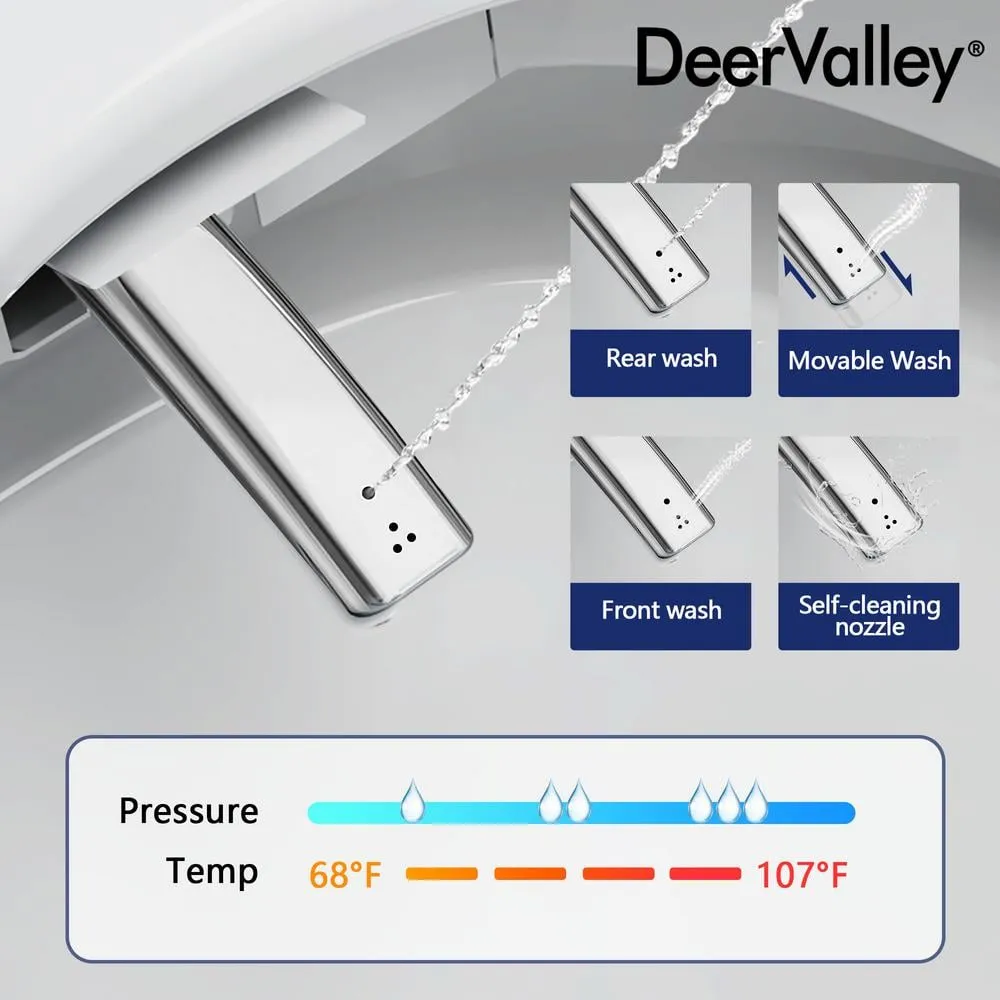 DEERVALLEY Tankless Elongated Smart Toilet Bidet with Auto Flush & Heated Seat, photo 7 of 10