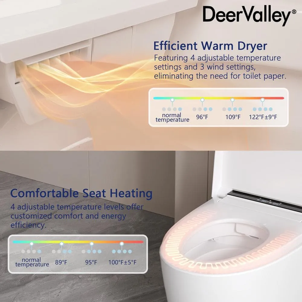 DEERVALLEY Tankless Elongated Smart Toilet Bidet with Auto Flush & Heated Seat, photo 4 of 10