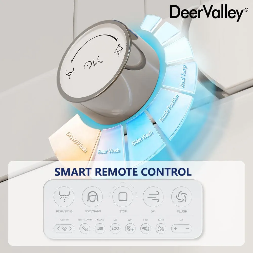 DEERVALLEY Tankless Elongated Smart Toilet Bidet with Auto Flush & Heated Seat, photo 8 of 10