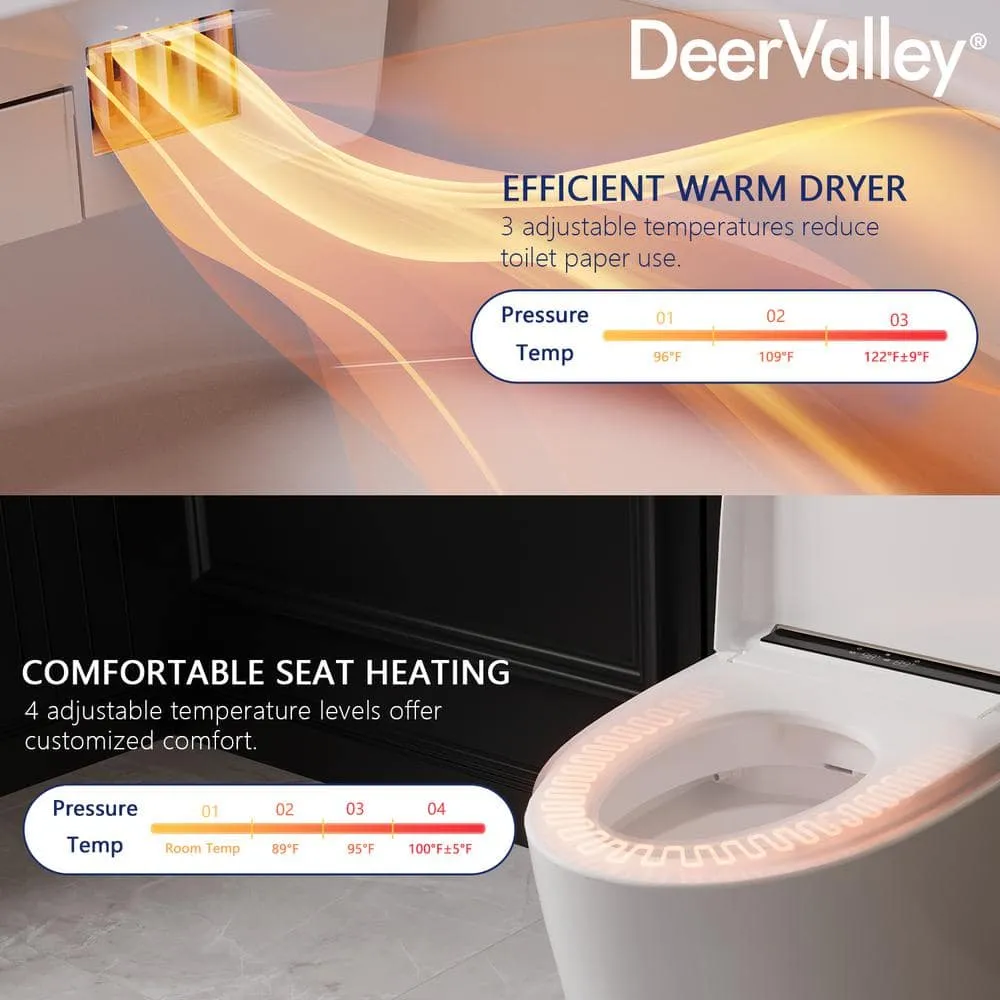 DEERVALLEY Smart Bidet Toilet with Auto Open/Flush, Warm Water, Air Dryer, photo 6 of 10