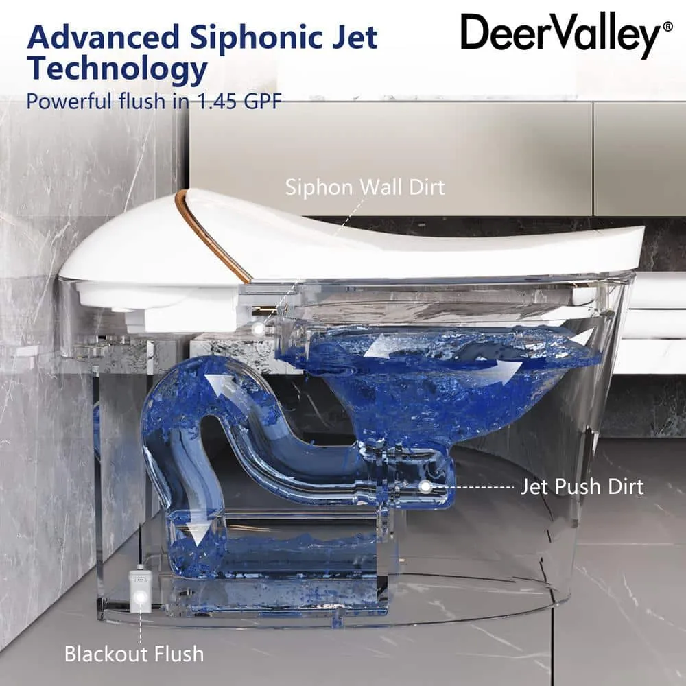DEERVALLEY Tankless Smart Toilet Bidet with Auto Flush and Warm Water Dryer, photo 8 of 10