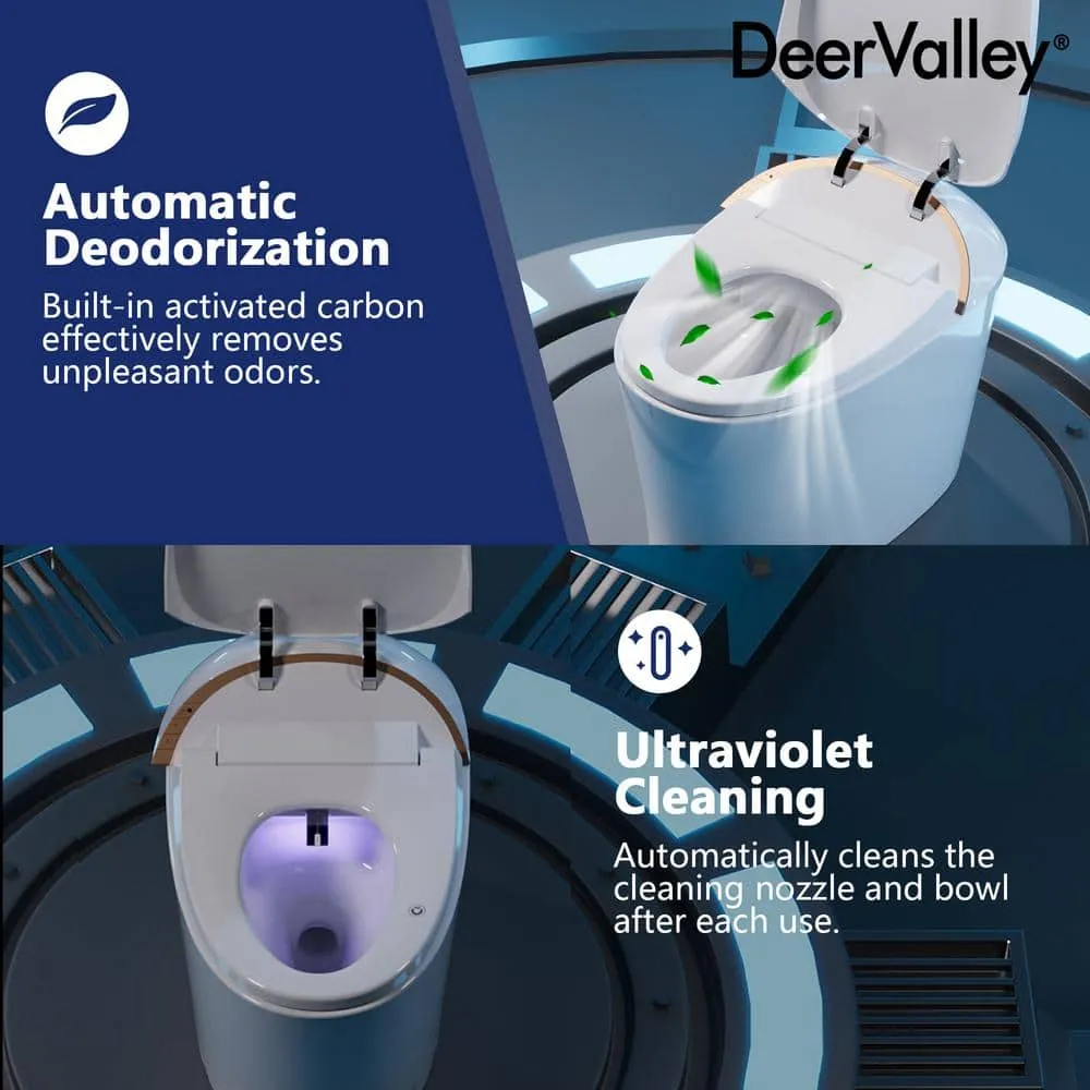 DEERVALLEY Tankless Elongated Smart Toilet Bidet with Auto Close, UV Sterilization & Warm Water Dryer, photo 7 of 10