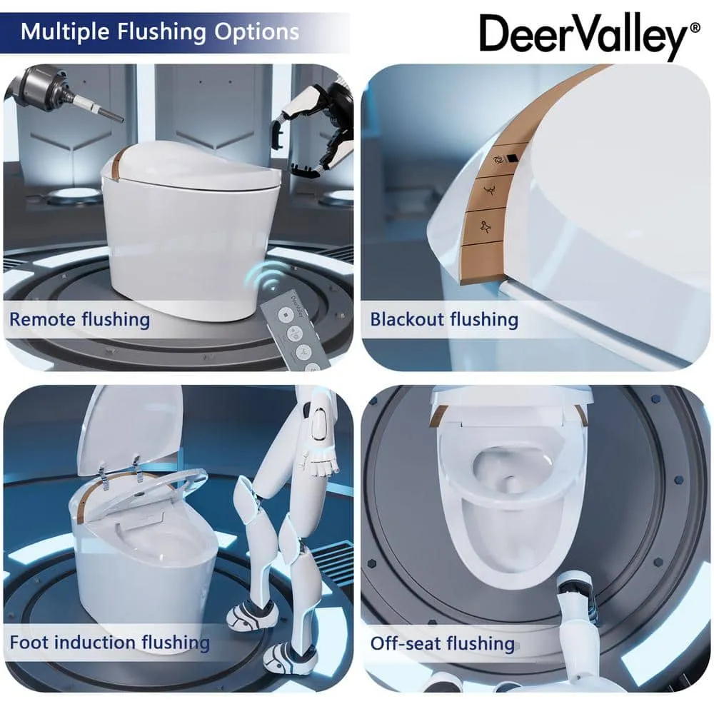 DEERVALLEY Tankless Elongated Smart Toilet Bidet with Auto Close, UV Sterilization & Warm Water Dryer, photo 4 of 10