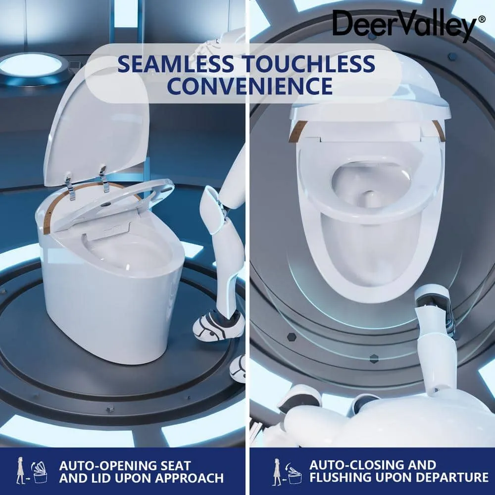 DEERVALLEY Tankless Elongated Smart Toilet Bidet with Auto Close, UV Sterilization & Warm Water Dryer, photo 8 of 10