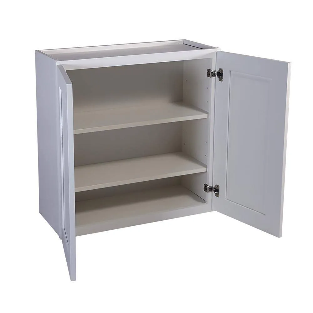 Design House Brookings Shaker 30in.W x 12in.D x 36in.H Solid Wood Assembled Wall Kitchen Cabinet in Painted White w\ Soft Close Doors, photo 10 of 14