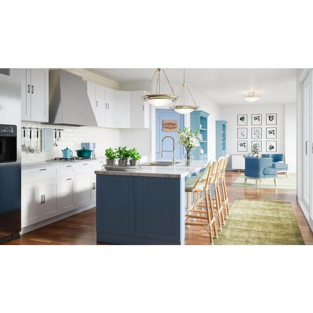 Design House Brookings Solid Wood Assembled Shaker 15 in. x 34.5 in. x 24 in. 3 Drawer Base Kitchen Cabinet with 3DB15 in White, photo 2 of 15