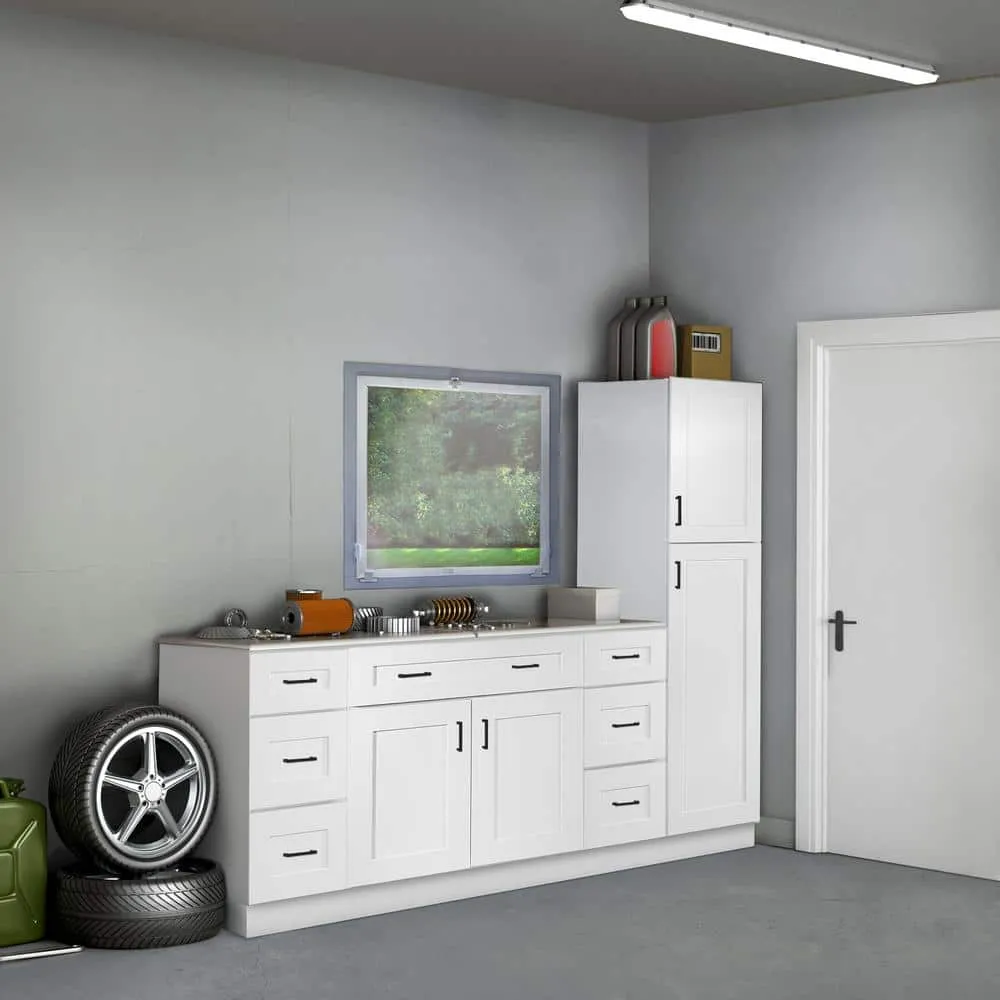Design House Brookings Solid Wood Assembled Shaker 18 in. x 34.5 in. x 24 in. 3 Drawer Base Kitchen Cabinet 3DB18 in White, photo 4 of 15