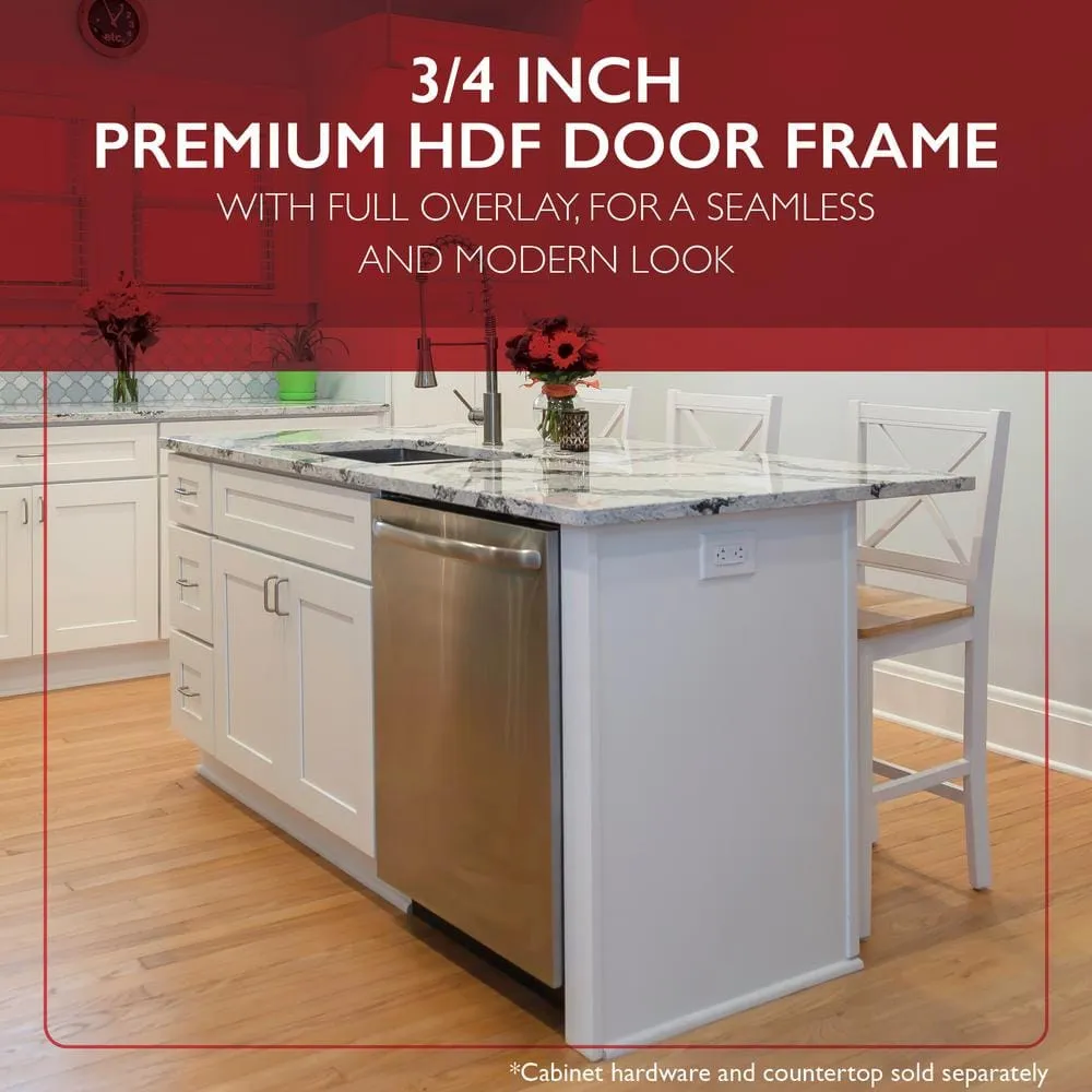 Design House Brookings Solid Wood Assembled Shaker 42 in. x 34.5 in. x 24 in. 2 Door Sink Base Kitchen Cabinet SB42 in White, photo 4 of 15