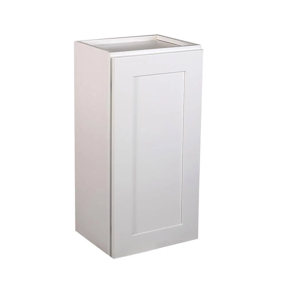 Design House Brookings Shaker 12in.W x 12in.D x 24in.H Solid Wood Assembled Wall Kitchen Cabinet in Painted White w\ Soft Close Door, photo 10 of 15