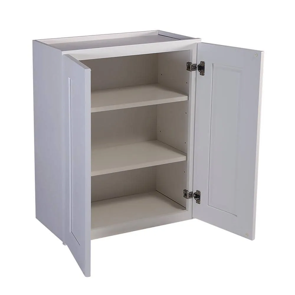 Design House Brookings Solid Wood Assembled Shaker 24 in. x 30 in. x 12 in. 2 Door Wall Kitchen Cabinet W2430 in White, photo 11 of 15