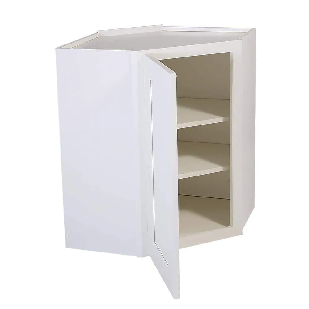 Design House Brookings Solid Wood Assembled Shaker 24 in. x 30 in. x 12 in. 1 Door Corner Wall Kitchen Cabinet WAC2430 in White, photo 11 of 15