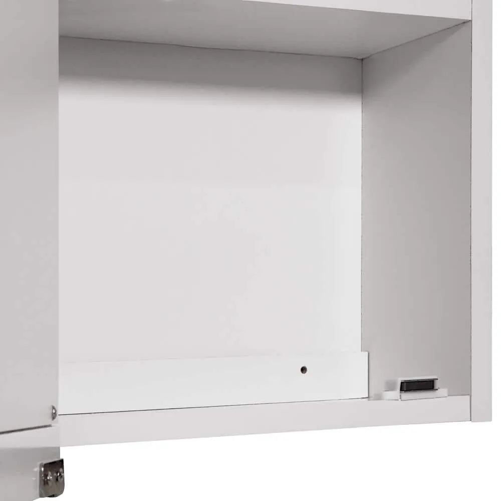 Design House Concord 48 in. W x 30 in. H Surface Mount Tri-View White Gloss Medicine Cabinet with Mirror, photo 5 of 15