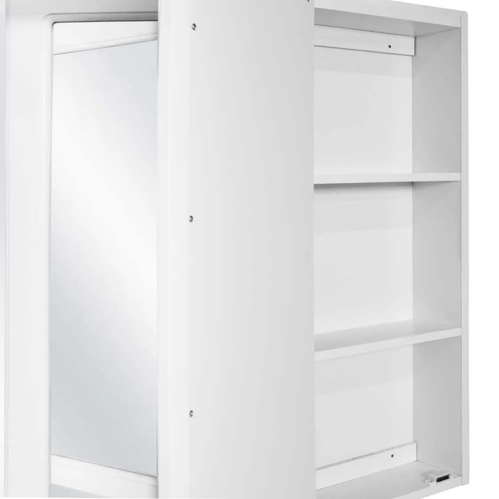 Design House Concord 48 in. W x 30 in. H Surface Mount Tri-View White Gloss Medicine Cabinet with Mirror, photo 4 of 15