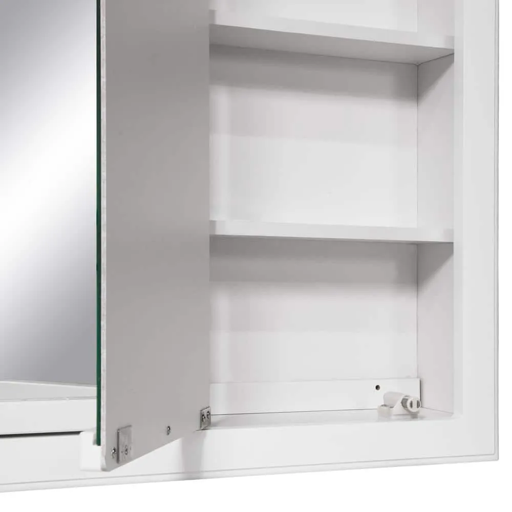 Design House Concord 36 in. W x 30 in. H x 5 in. D Framed 5-Light Tri-View Surface-Mount Bathroom Medicine Cabinet in White Gloss, photo 5 of 15