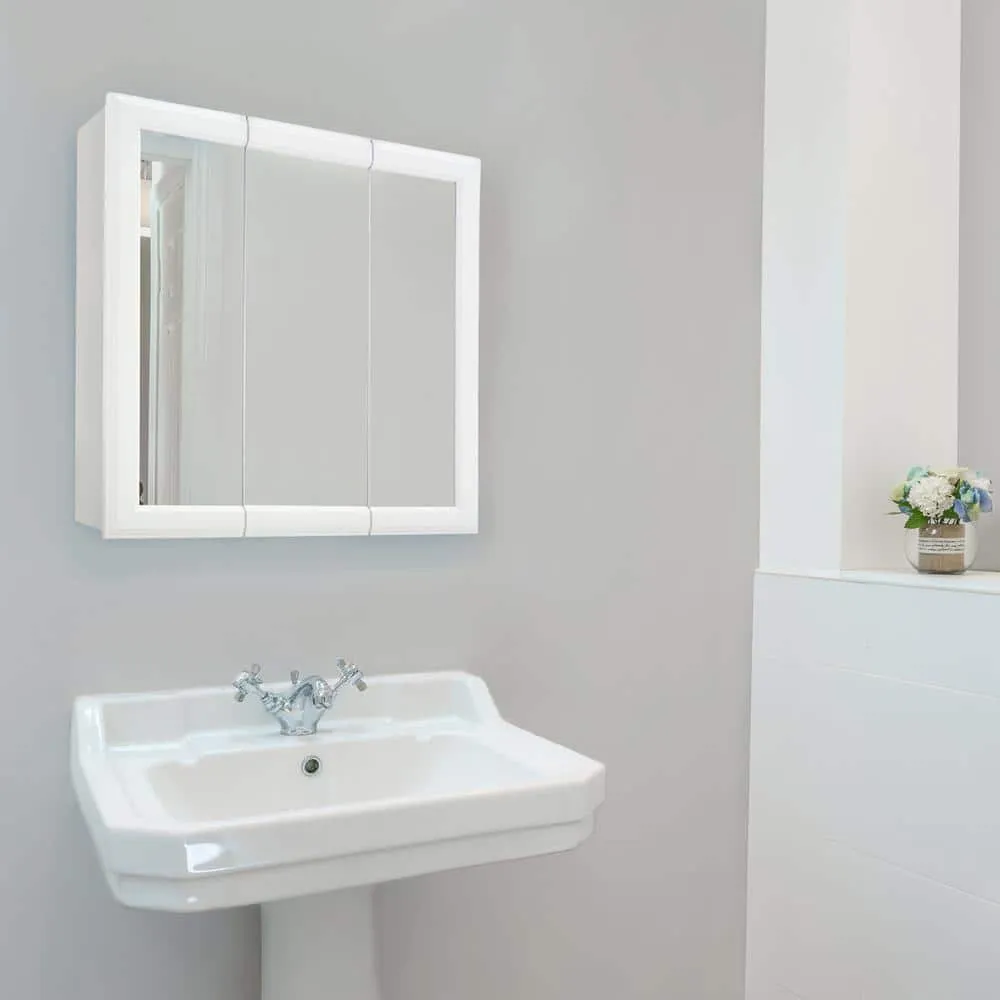 Design House Classic 24 in. x 24 in. x 4-3/4 in. Surface-Mount Tri-View Bathroom Medicine Cabinet in White, photo 6 of 9