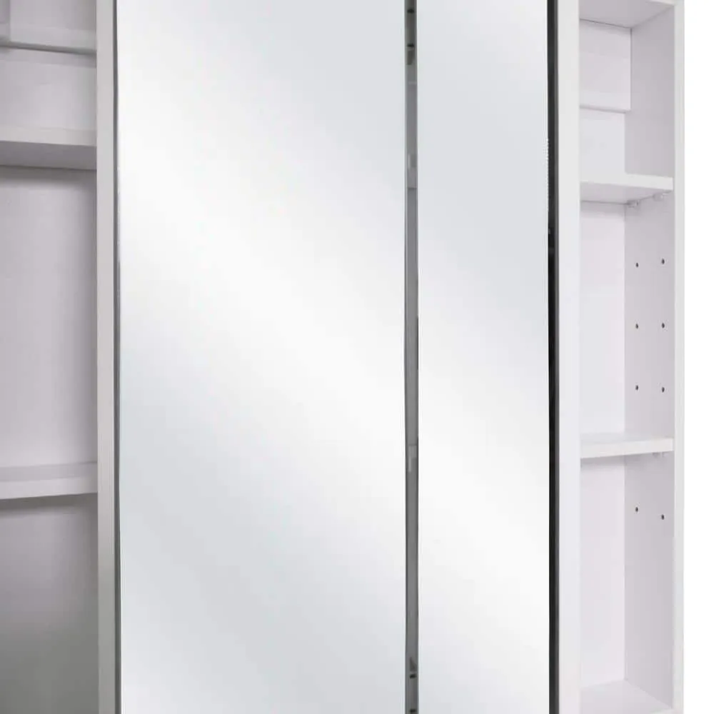 Design House Cyprus 30.4 in. W x 30.1 in. H Assembled Frameless Tri-View Recessed/Surface Mount Medicine Cabinet with Mirrors, photo 7 of 15